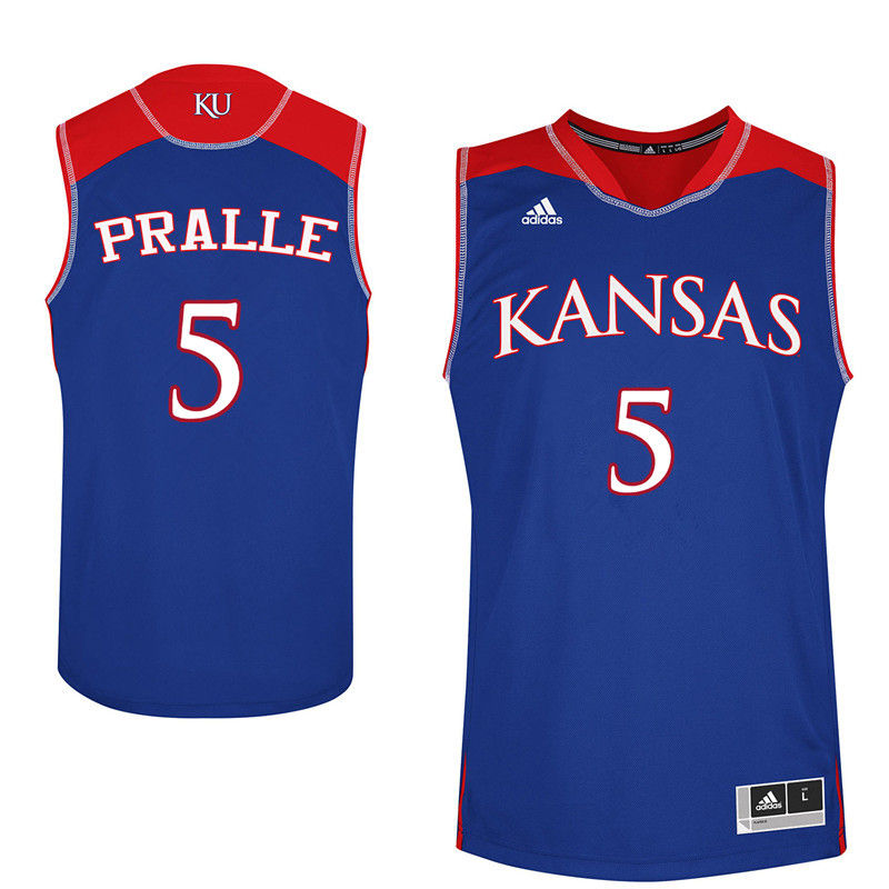 Men Kansas Jayhawks #5 Fred Pralle College Basketball Jerseys-Royals